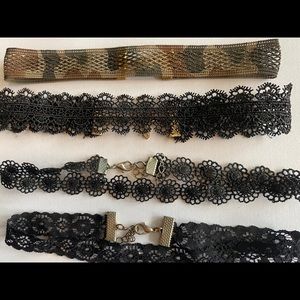 4 New Black Lace & Camo Chokers free w any item!
